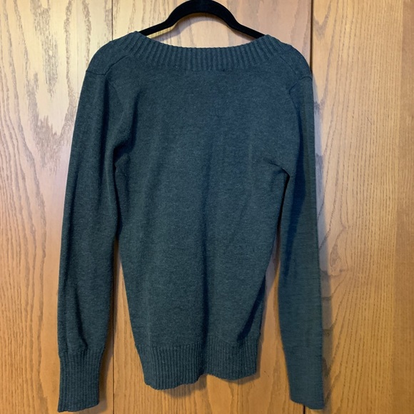 Scoop neck dark gray sweater, size L - Picture 2 of 3